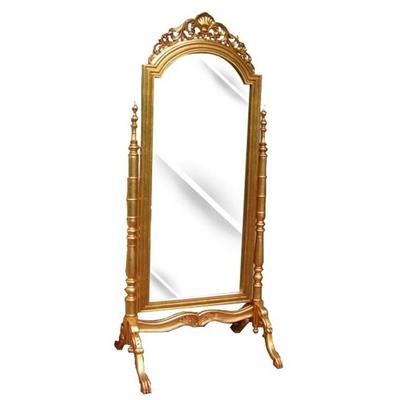 Miroir de pied style victorien 190x81 cm en bois doré à la feuille Alcester