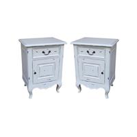 2 tables de nuit style baroque Shabby Chic en acajou Cassine