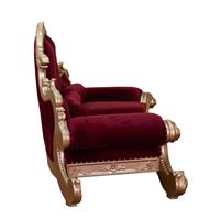 Canapé baroque royal en acajou massif doré et velours rouge Neverland