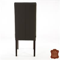 2 chaises en cuir de vachette pleine fleur marron Florence