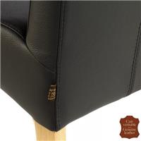 2 chaises en cuir pleine fleur de vachette noir Florence