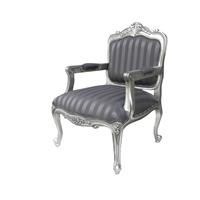 Fauteuil cabriolet style Louis XV en acajou argenté à la feuille