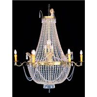 Lustre montgolfière style Empire en cristal 16 feux Tuileries