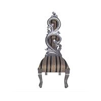 2 chaises style baroque en acajou argenté à la feuille