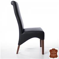 2 chaises en cuir pleine fleur véritable noir Parme