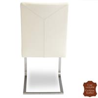 2 chaises en cuir de vachette pleine fleur blanc Turin