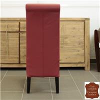 2 chaises en cuir de vachette rouge Milan