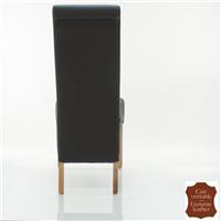 2 chaises contemporaines en cuir de vachette noir Parme