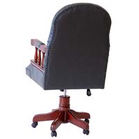 Fauteuil de bureau anglais style victorien en acajou Cambridge