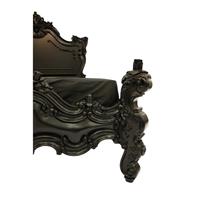 Lit baroque en acajou massif noir Kerjean