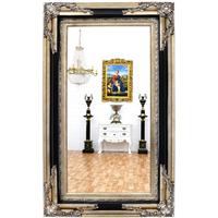 Grand miroir baroque 152x92 cm noir et argent Talcy