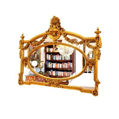 Miroir rococo 132x110 cm en bois doré Chambord
