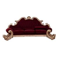 Canapé baroque royal en acajou massif doré et velours rouge Neverland