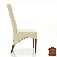 2 chaises design en cuir vachette crème Parme