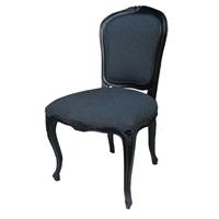 4 chaises baroque en acajou massif noir