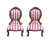 2 chaises style anglais victorien en acajou