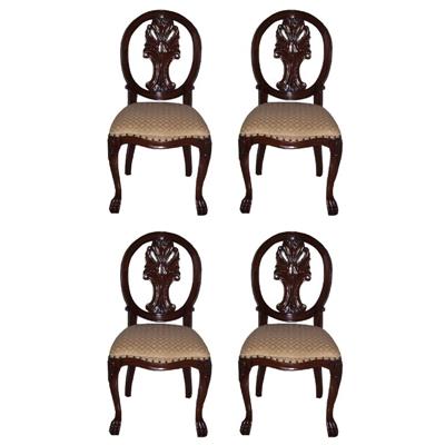 4 chaises style anglais victorien en acajou