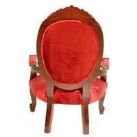 2 fauteuils style Louis-Philippe en velours rouge