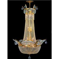 Lustre montgolfière en cristal Belle Epoque 10 feux Nancy