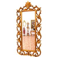 Miroir rococo en bois doré 128x58 cm Chaumont