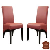 2 chaises en cuir de vachette rouge Milan