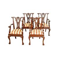 4 fauteuils style Chippendale en acajou