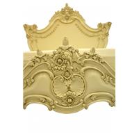 Lit rococo baroque en acajou crème Kerjean