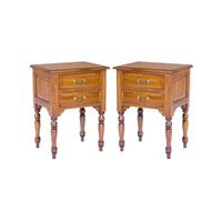 2 tables de chevet style rustique en acajou massif Villebon