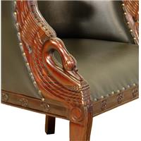 2 fauteuils Napoléon cols de cygne en acajou Malmaison