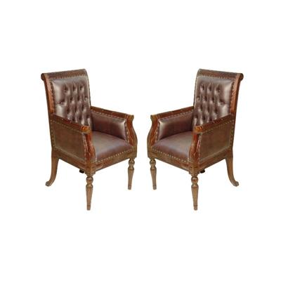 2 fauteuils Chesterfied style anglais victorien