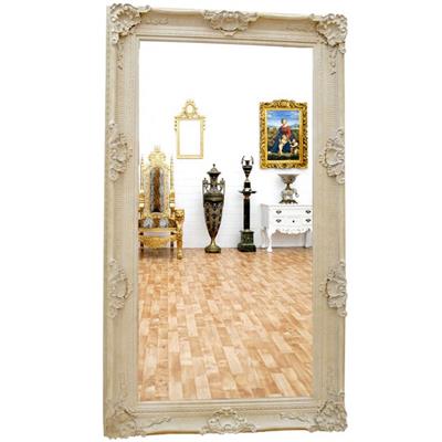 Grand miroir baroque en bois blanc 234x134 cm Loches