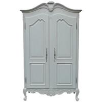 Armoire baroque en bois blanc Shabby Chic Creully