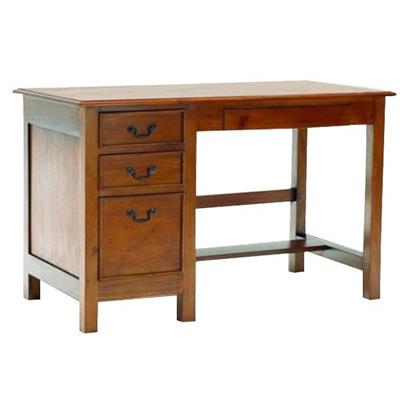 Bureau style colonial en acajou massif 120 cm Aydon