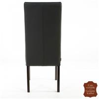2 chaises en cuir de vachette pleine fleur noir Florence