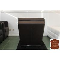 Chaise longue en cuir de vachette véritable marron Sienne