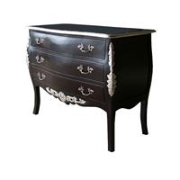 Commode baroque galbée style Louis XV en acajou noir Beynac