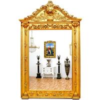 Miroir baroque royal 270x170 cm en bois doré tête de lion Louveciennes