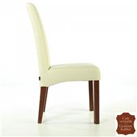 2 chaises en cuir pleine fleur vachette beige Florence