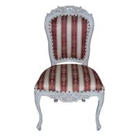 4 chaises style rococo en acajou massif blanc