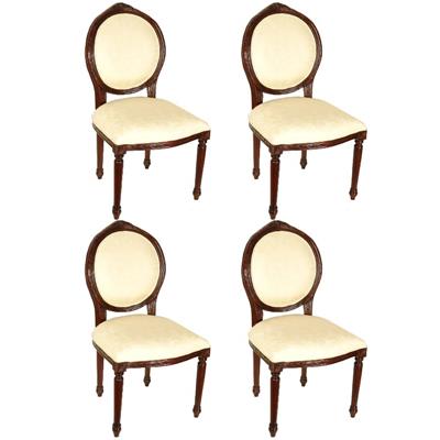 4 chaises style Louis XVI en acajou