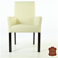 2 fauteuils en cuir véritable beige Palerme