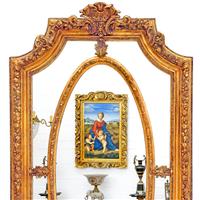 Grand miroir baroque Louis XV 200x112 cm en bois doré Beaussac