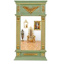 Miroir à trumeau style Empire 112x62 cm en bois vert et doré Amboise