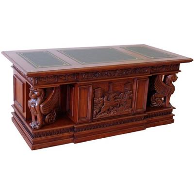 Bureau d'avocat style Empire en acajou massif Alcester