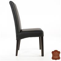 2 chaises en cuir de vachette pleine fleur noir Florence