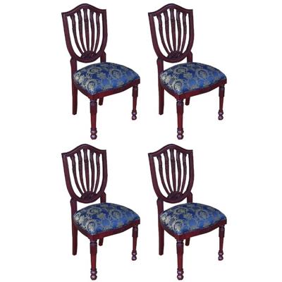 4 chaises baroque en acajou massif