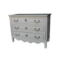 Commode baroque en acajou blanc Shabby Chic Lauzun