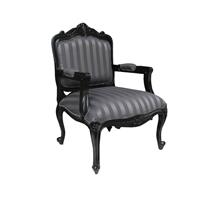 Fauteuil style Louis XV en acajou laqué noir