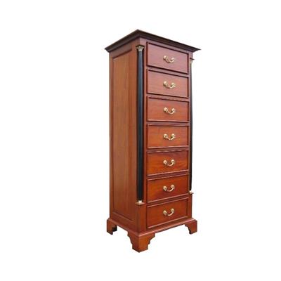 Commode semainier style Empire en acajou massif Aiguillon