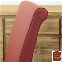 2 chaises en cuir de vachette rouge Milan